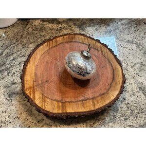 Pottery Barn VTG kugel style Silver Crackle mercury Glass Christmas Ornament